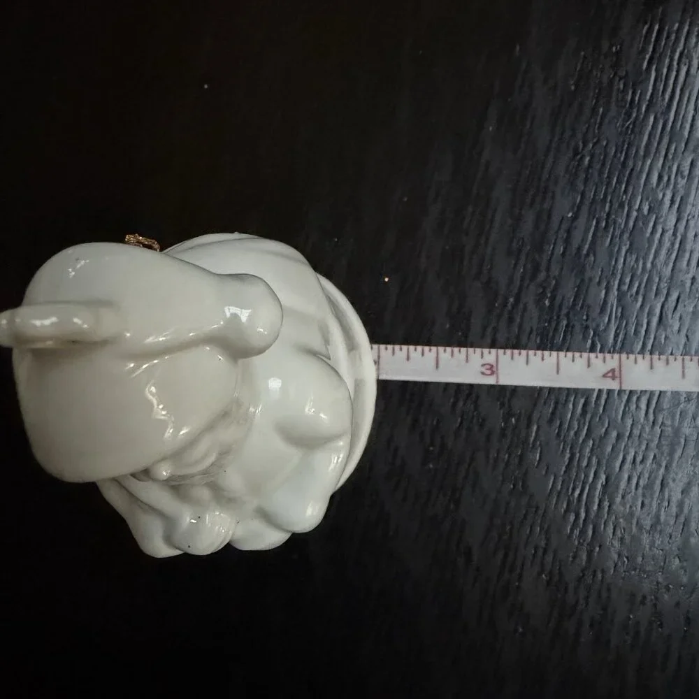 Cost Plus Porcelain‎ Santa Bell Ornament White Japan Made Gift Christmas Decor